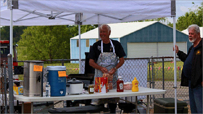 Man Serving the Public with Food and Drinks