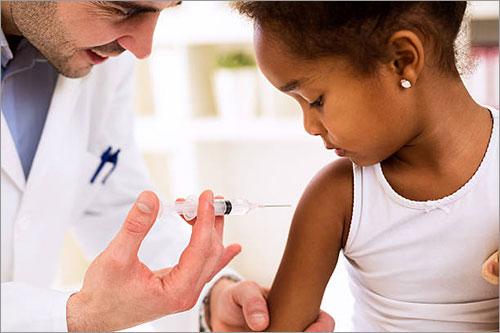 Child receiving immunization